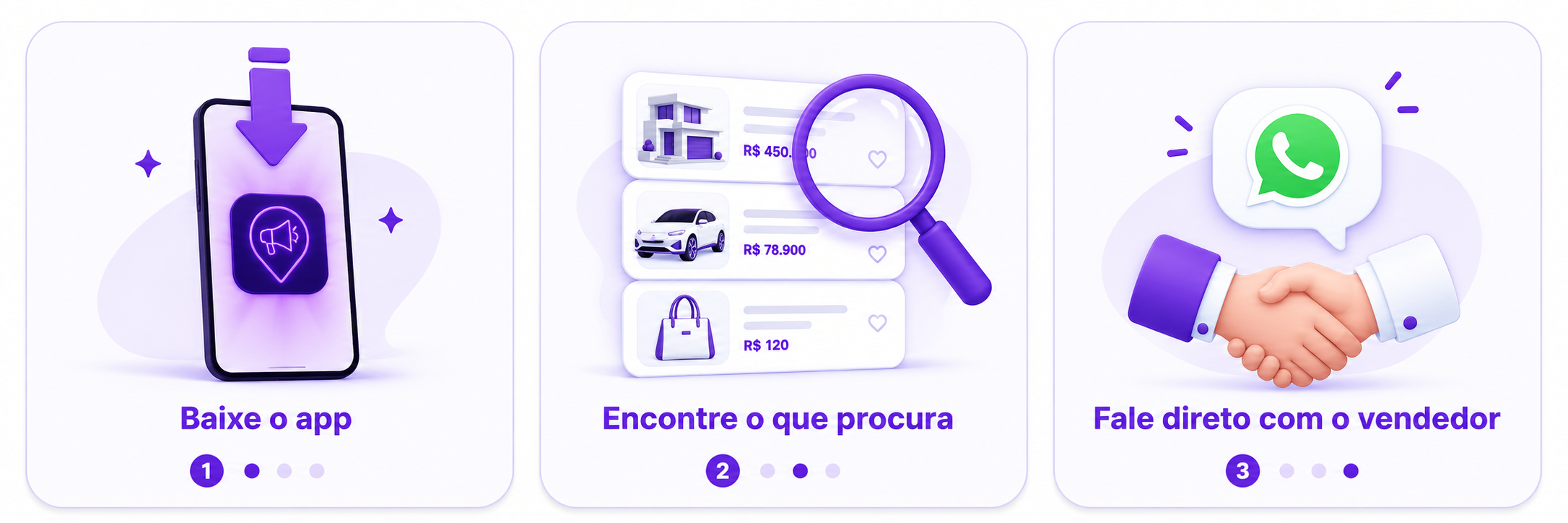 Baixe o app, encontre o que procura, fale direto com o vendedor